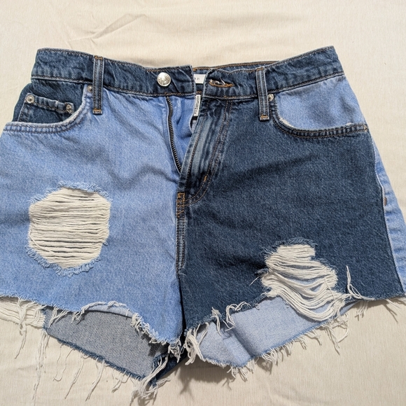 🛍️4 For $15🛍Denim Forever 21 Blue and Jean Shorts Distressed Design 90s Shorts - Picture 1 of 12